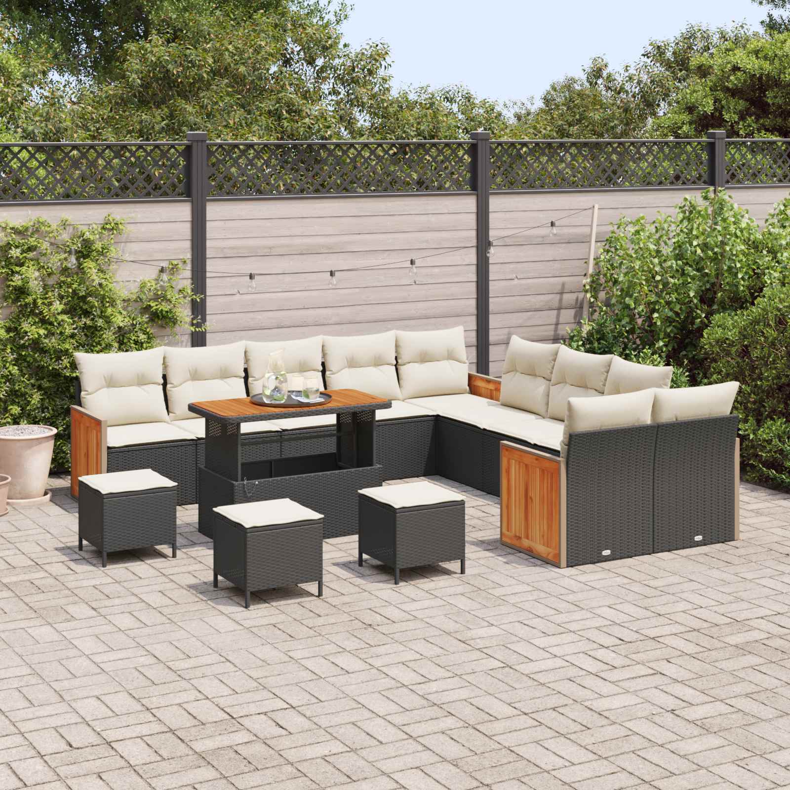 vidaXL Ensemble de canapé de jardin 14 pièces 14-Nombre de places