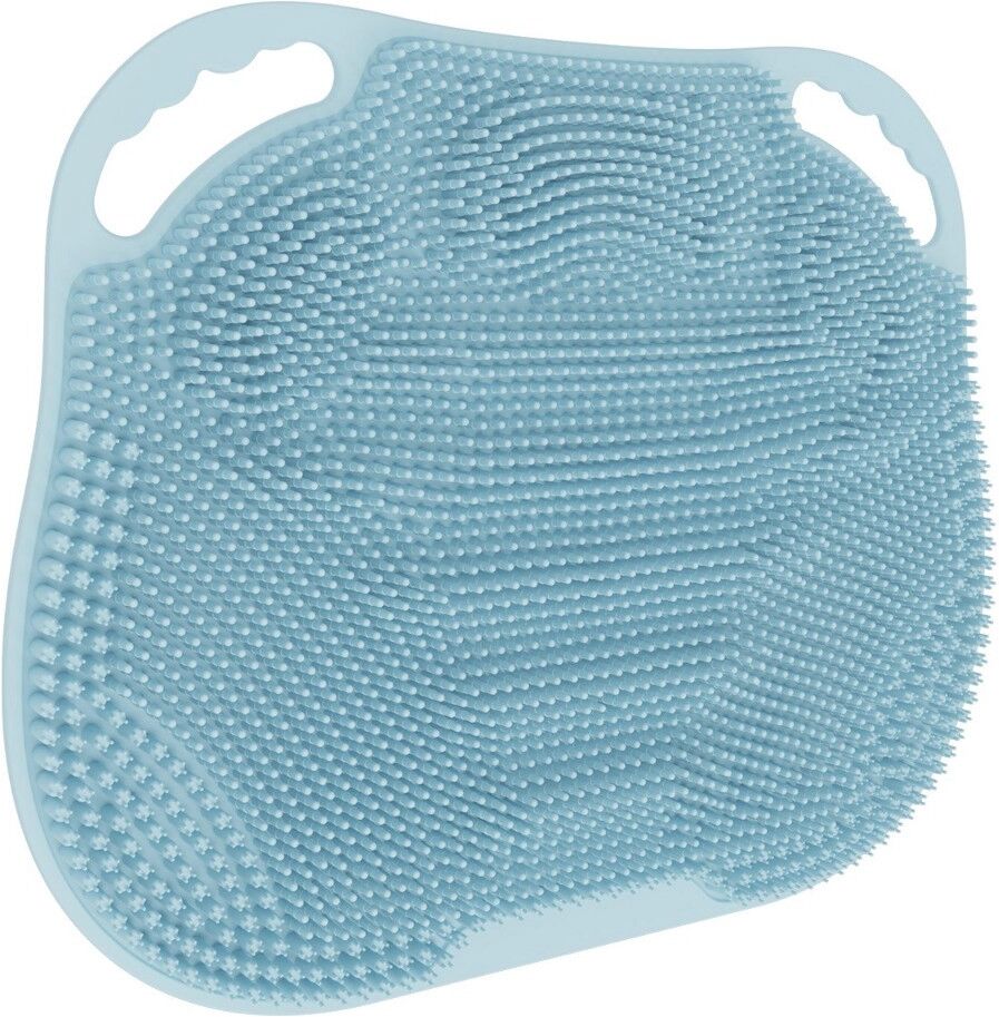 INF Multifunktionale Silikon-Fußbürstenmatte – Fußmassager & Rückenbürste, Anti-Rutsch-Duschmatte für Zuhause, 35cm x 28cm, Blau
