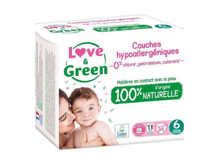 LOVE &amp; GREEN Couches hypoallergéniques et écologiques T6 x 34