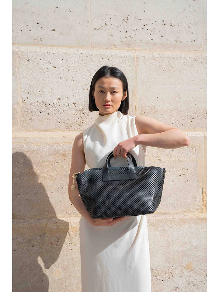 Christian Laurier Leder-Henkeltasche "Capri" in Schwarz - (B)42 x (H)24 x (T)14,5 cm - onesize