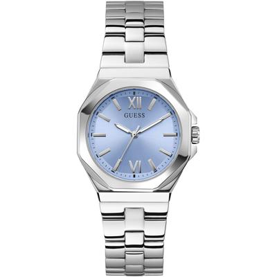 Quarzuhr GUESS "EMPRESS", silber (silberfarben), Armbanduhren, Damen, Quarzuhr, Armbanduhr, Damenuhr, Edelstahlarmband