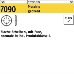 Unterlegscheibe ISO 7090 m.Fase 1,6 Messing gedreht 100 Stück