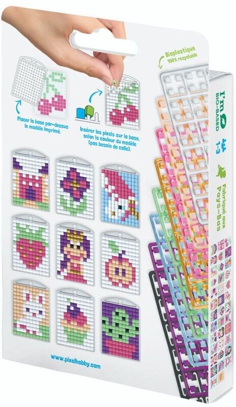 PIXEL Kit créatif 3 porte-clés + livret 38 modèles - Girly