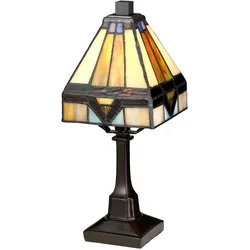 Elstead Lighting Holmes Mini Tischleuchte Vintage Bronze Tiffany Glas