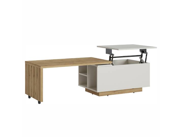 Table basse fonctionnelle Tikela 95 x 45 x 54cm Beige/Cachemire