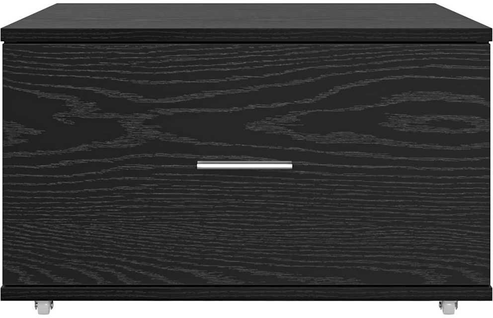 17 Stories Drawer Cabinet with Wheel Storage Modern Furniture Solution Rectangular Black 33.5cm H X 55cm W X 45cm D