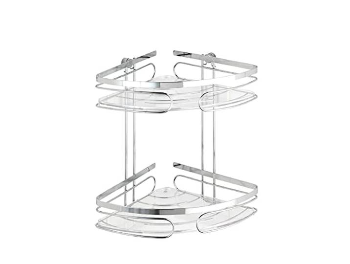 WENKO Etagère d'angle à 2 Niveaux Premium Acier INOX Brillant