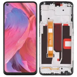 LCD Display mit Rahmen für Oppo A74 5G CPH2197 schwarz Touch Screen Bildschirm #AS092033