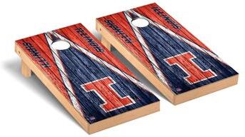 Skip's Garage Illinois Fighting Illini Triangle Cornhole Board Set