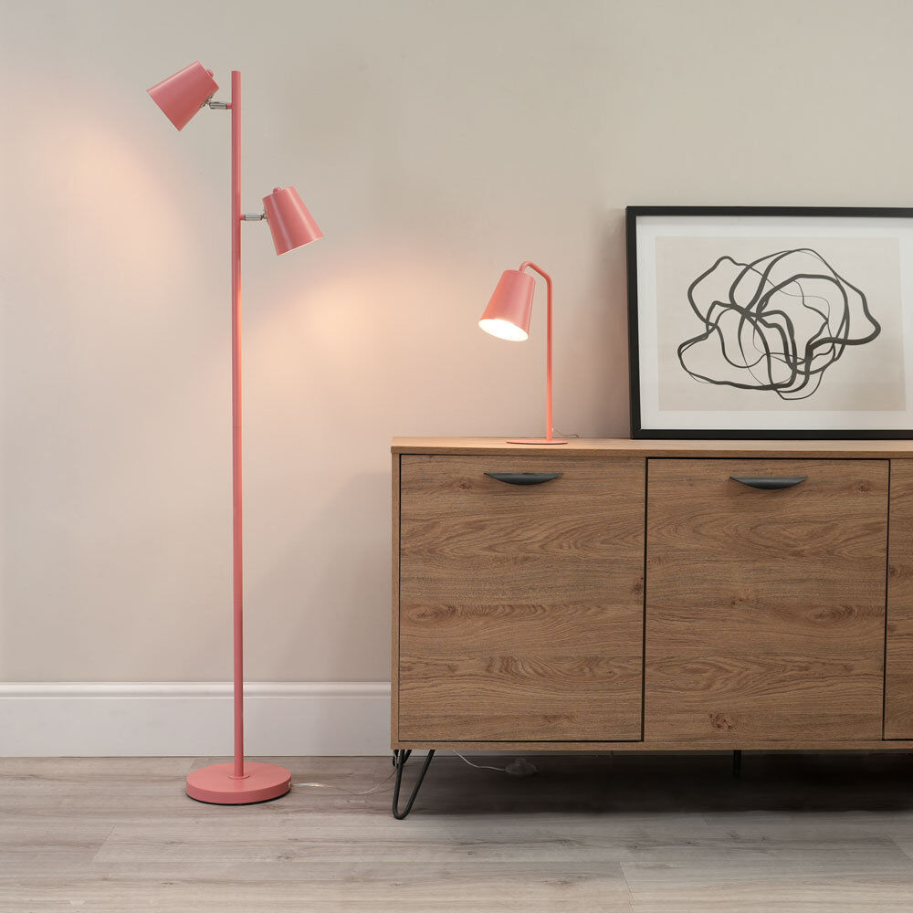 17 Stories Reydan 152cm Traditional Floor Lamp Paster Pink 152cm H X 36cm W X 22cm D