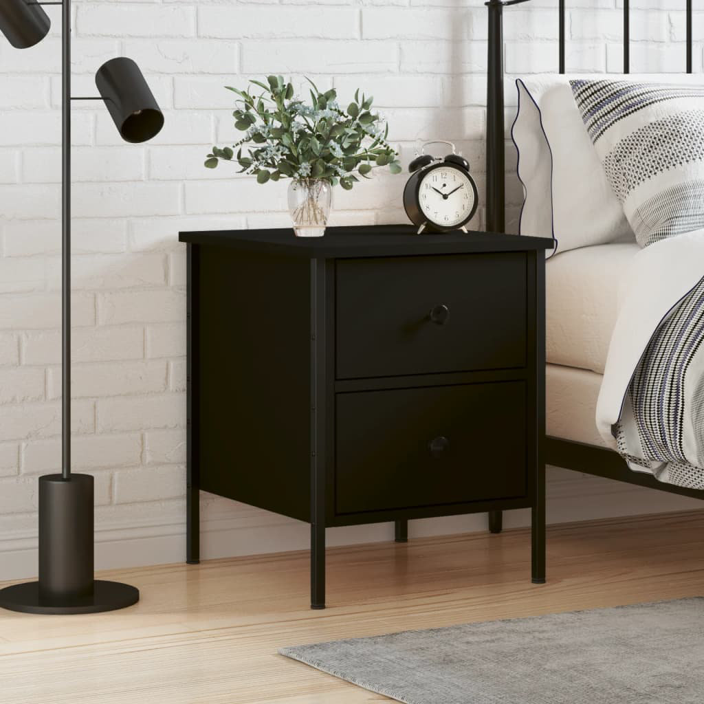 Rio Alius Iron Bedside Table Black 19.7cm H X 19.7cm W X 63.5cm D