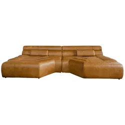 BIG SOFA MIT KISSEN TARA Braun Leder