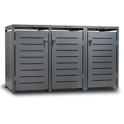 Mülltonnenbox KÖLN 175x62x102cm für 3x Tonnen 120 Liter, Stahl anthrazit
