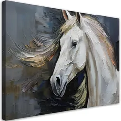 WANDBILD weiß bemaltes pferd
