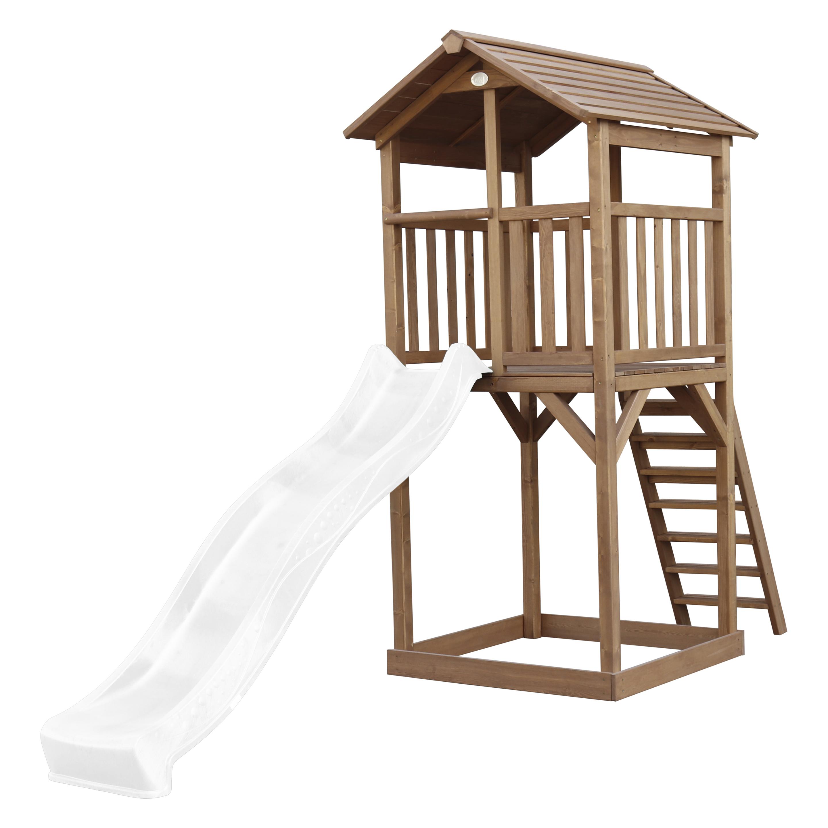 Axi Beach Tower Spielturm Braun - Weisse Rutsche (A025.120.90)