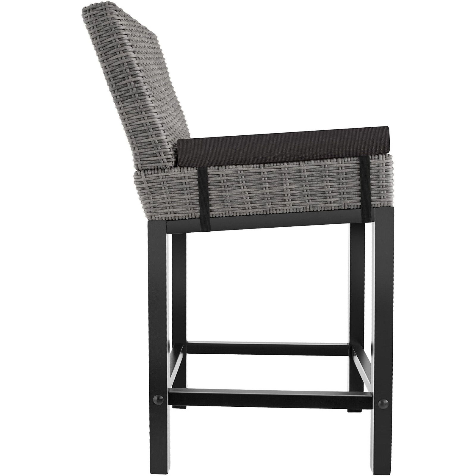 TecTake Wicker barkruk Latina - grijs