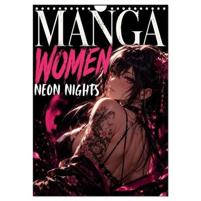 Manga Women Neon Nights - Wenn Schönheit auf die Nacht trifft (Wandkalender 2027 DIN A4 hoch), CALVENDO Monatskalender