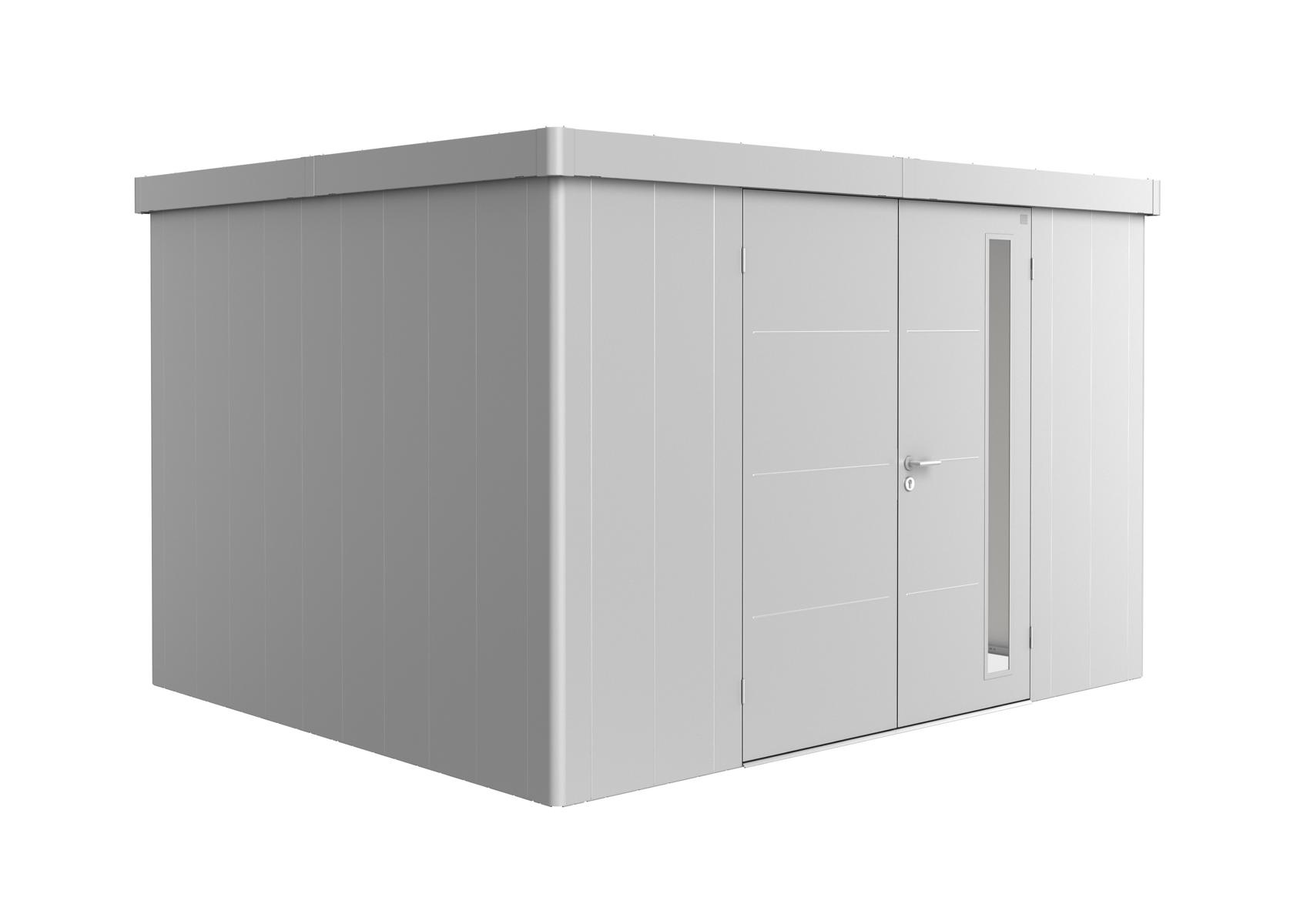 BIOHORTGARTE Gerätehaus Neo 3D Doppeltüre, silber-metallic 16924932