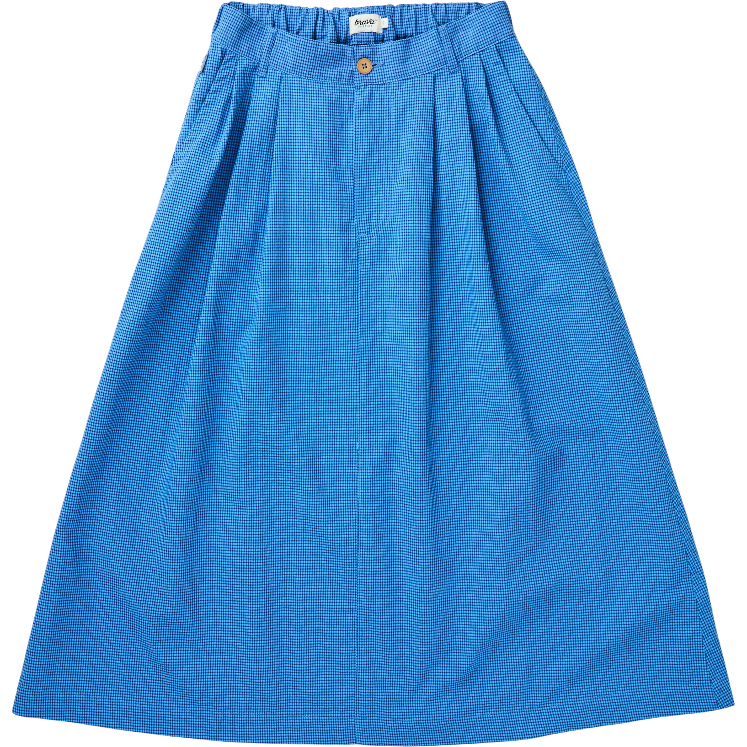 Brava Fabrics Checks Midi Rock Damen Röcke blau Größe S Lifestyle Widerstandsfähig