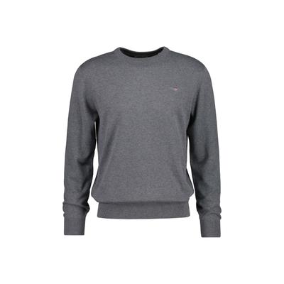 Sweater GANT "Strickpullover CLASSIC COTTON C-NECK", Herren, Gr. XXXL, grau, Sweatshirts Sweater