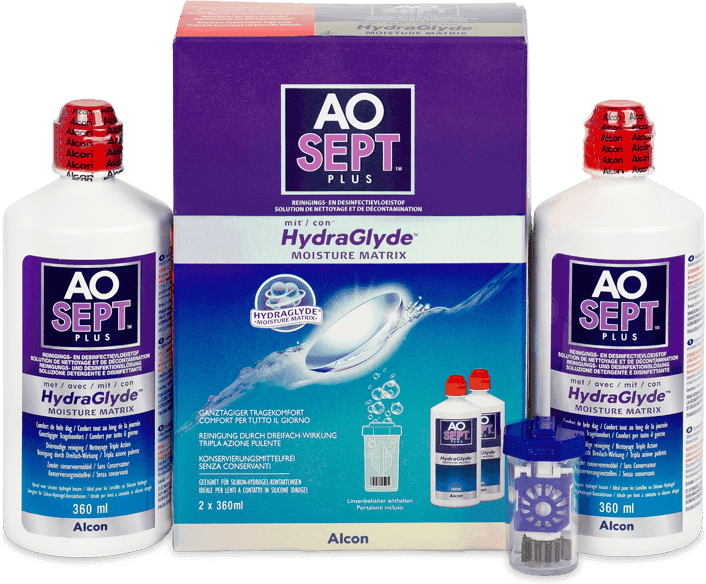 Alcon Soluzione AO SEPT PLUS HydraGlyde 2x360 ml