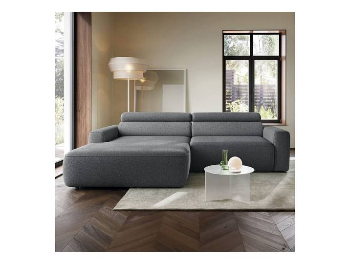 Selsey Ecksofa FANDO, Elektrische Sitztiefenverstellung, Ottomane links, Webstoff