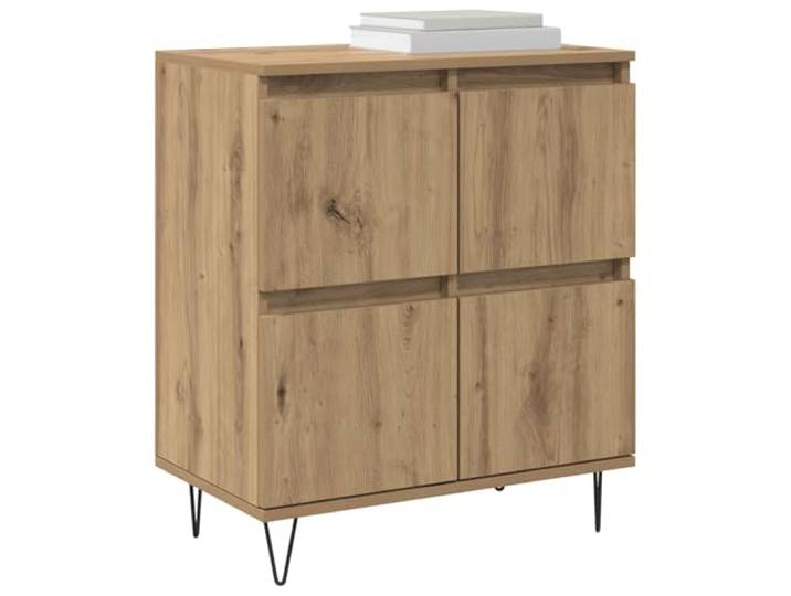KTHLBRH Sideboard Eiche Handwerk 60 x 35 x 70 cm 4 Türen Technisches Holz, einfache Montage, großer Stauraum für Wohnzimmer oder Büro