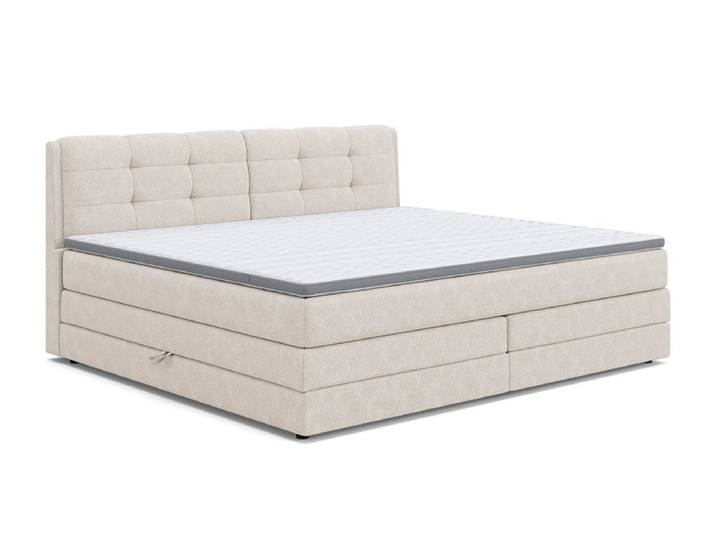 Boxspringbett BOGOTA beige 200x200cm fest
