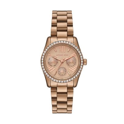 Quarzuhr MICHAEL KORS "Lexington", rosa (beigegoldfarben, beige), Armbanduhren, Damen, beigegoldfarben, Quarzuhr, Armbanduhr, Edelstahlarmband, analog, Tag, Wochentag