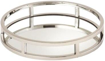 "Jiallo Beam Round Tray with Mirror 15"" diameter"