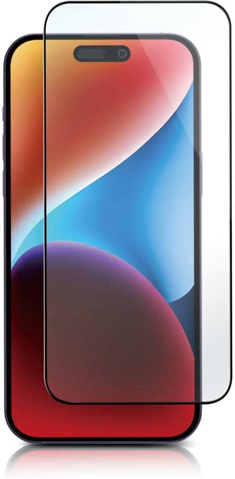 iPhone 15 Plus PANZER Premium Full-Fit Glass - Hærdet Glas - Sort Kant