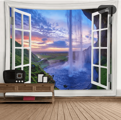 Inspire Picks 3D Window Scenery Tapestry Nature Wall Mural Background Decor 3 230x150cm