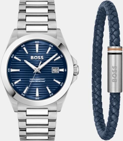 Boss Reloj de hombre Giftset Strike 1570206 con pulsera. Azul