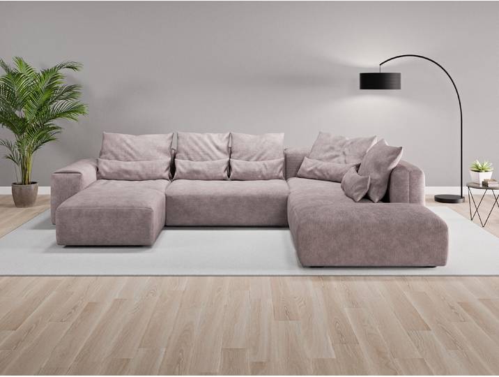Wohnlandschaft Denver Nr. 1 links - Rosa (Altrosa) - Cordstoff