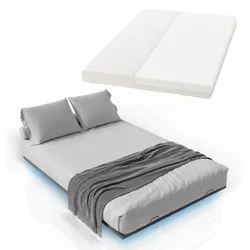Juskys Metallbett Palamos 140x200 cm mit Matratze, Lattenrost & LED - Schwebebett, Bett - Schwarz