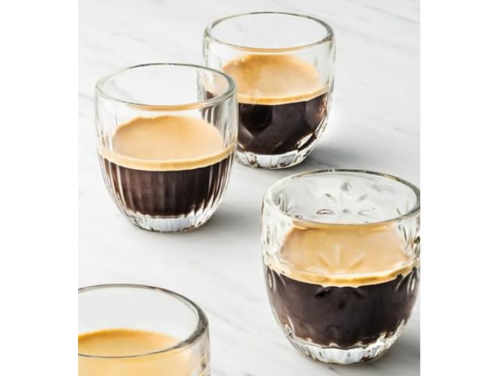 La Rochère Espresso Gläser Troquet verschiedene Muster, 100 ml - 4er Set
