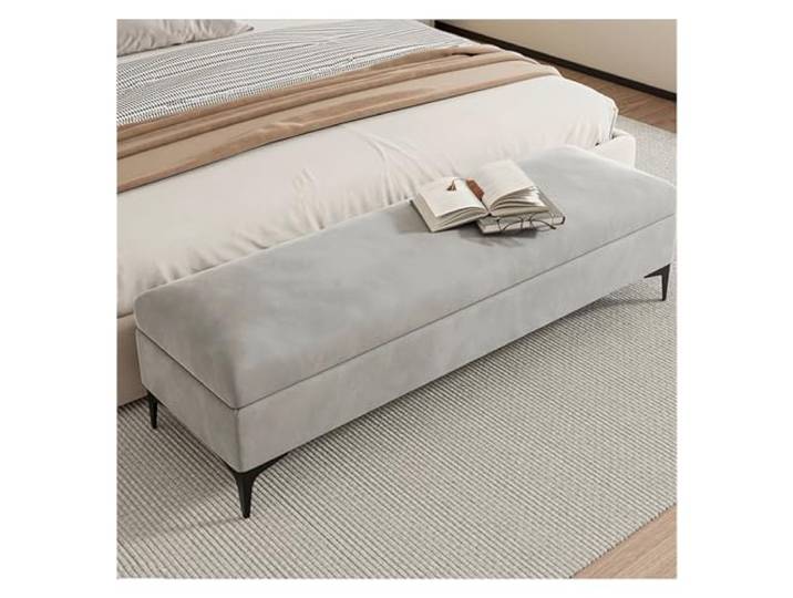 Dekorativ Aufbewahrungsbank for das Bettende im Schlafzimmer(Light grey)