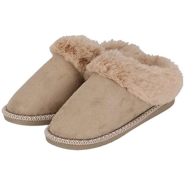 Apollo Dames instap pantoffels teddy wit