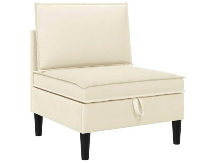GHVBNMF Mittelsofa mit Stauraum Samt Creme 70x70x82 cm Einsitzer Kompakter Polstersessel in Creme mit integriertem Versteck-Stauraum für Wohnzimmer, Gästezimmer und kleine Räume.