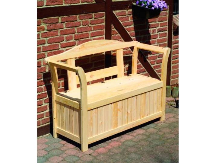 Gartenbank PROMADINO, beige (natur), B:130cm H:91cm T:50cm, Holzwerkstoff, Sitzbänke, Gartenbank