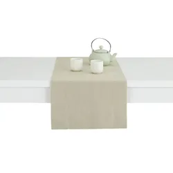 como Tischläufer  Uni ¦ beige ¦ Leinen ¦ Maße (cm): B: 40