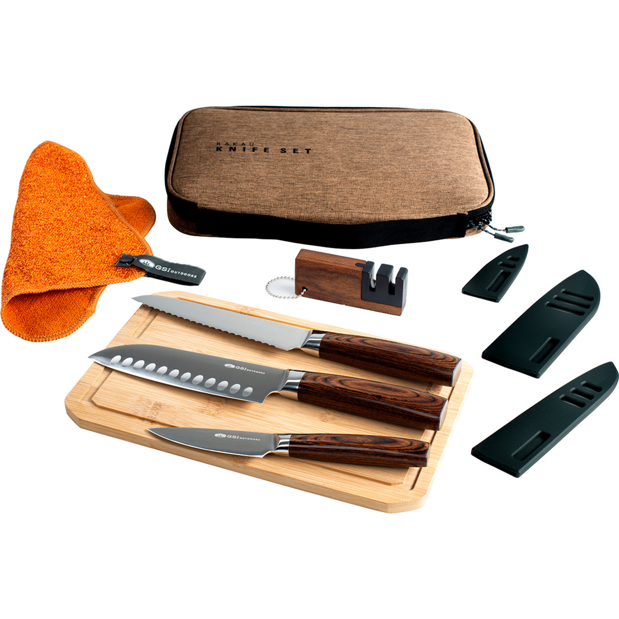 GSI Rakau Messer Set Camping Kochgeschirr braun Camping