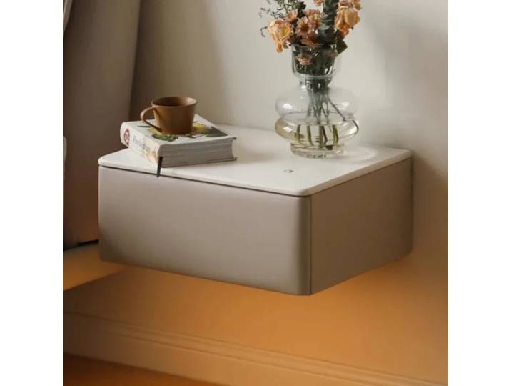 Casier de rangement commode Tables Table de chevet mural Table de chevet lumière luxe plaque de roche armoire de rangement tables de nuit