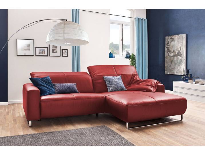 KAWOLA Ecksofa YORK, Couch L-Form rechts oder links, mit oder ohne Sitztiefenverstellung