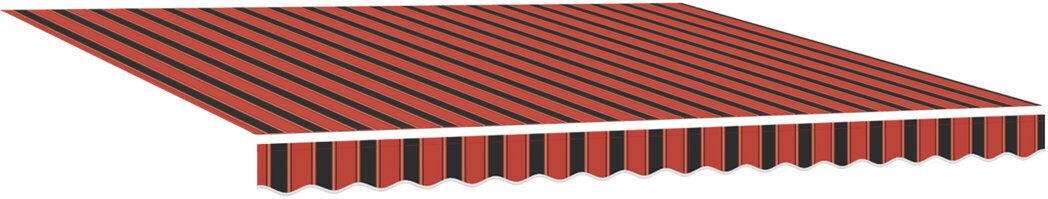 Brayden Studio Retractable Patio Awning Orange/Brown Striped 400 cm W x 300 cm D