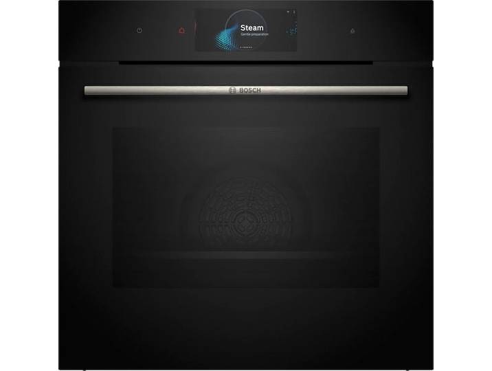 BOSCH Dampfbackofen Serie 8 HSG7584B1, mit Teleskopauszug nachrüstbar, ecoClean Direct, Innovativer digitaler Bedienring & gesunde Dampf-Funktion Plus