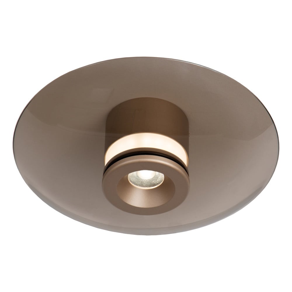 Lucide Santiago Led Plafondlamp - Champagne met Amber Glas - Ø 23 cm