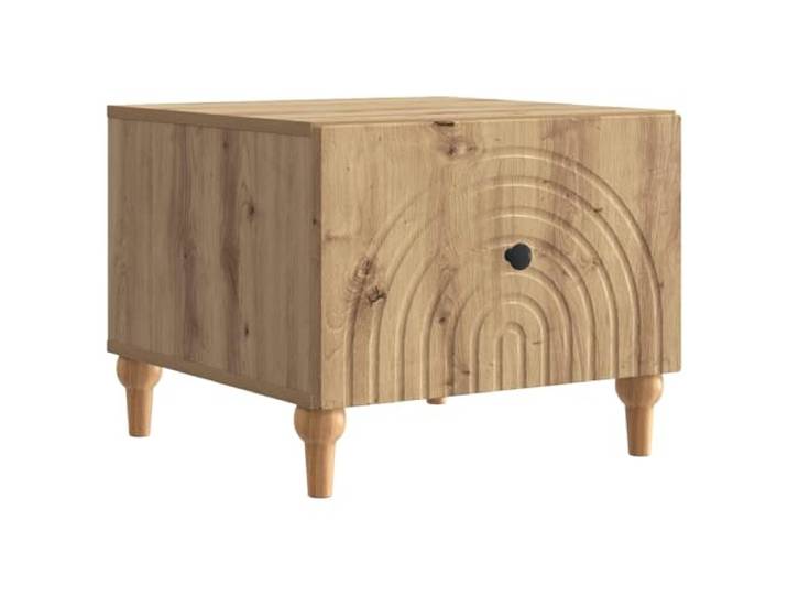 GHVBNMF Couchtisch Artisan-Eiche 49x50x40 cm Beistelltisch Holzwerkstoff Kompakter Wohnzimmertisch im Vintage-Design mit Schublade und Staufach für Ordnen von Magazinen und Fernbedienungen.