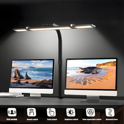 Evergreen Home Goods Ultra Bright LED Desk Lamp, With Clamp Mount, 3 Adjustable Heads, Automatic Dimming, Perfect Office Computer Desk Light single Head Usb