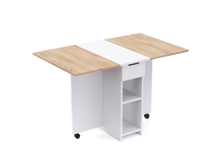 Esstisch klappbar CHARM 120 x 72 cm weiss/hellbraun